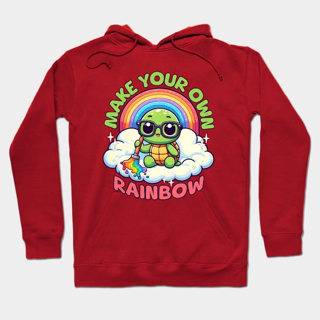 Cute Turtles Make Your Own Rainbow Hoodie by alcoshirts